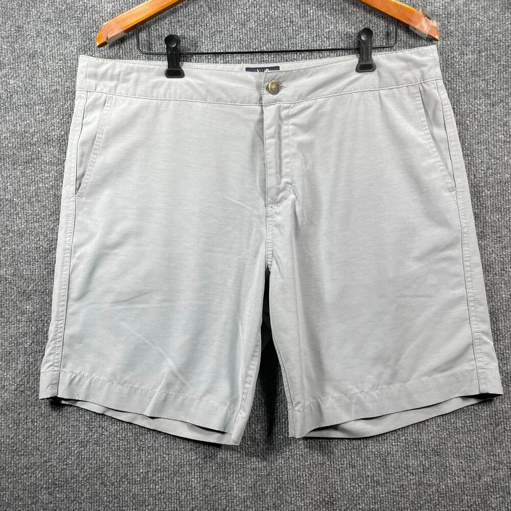 Faherty All Day Shorts Men's 36 Gray Zip Pockets Drawstring Casual Outdoors